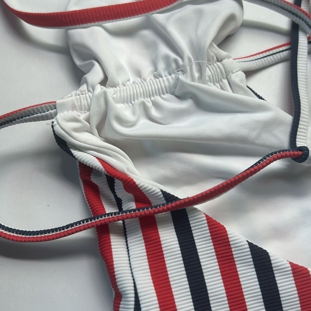 NWOT Frankie’s Bikinis Janelle Striped One Piece Suit in Americana Size XS - Picture 14 of 14